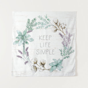 Farmhouse Cotton Typography - Keep Life Simple Tapestry