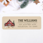 Farmhouse Country Christmas Custom<br><div class="desc">These return address labels feature a cozy country barn design on a neutral beige background. Easily customize using the personalization feature. Perfect for sending Christmas cards and gifts.</div>