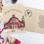 Farmhouse Country Christmas Custom Message Holiday Card<br><div class="desc">These country Christmas Cards include a rustic barn and evergreen trees. Easily customize your message using the personalization feature.</div>