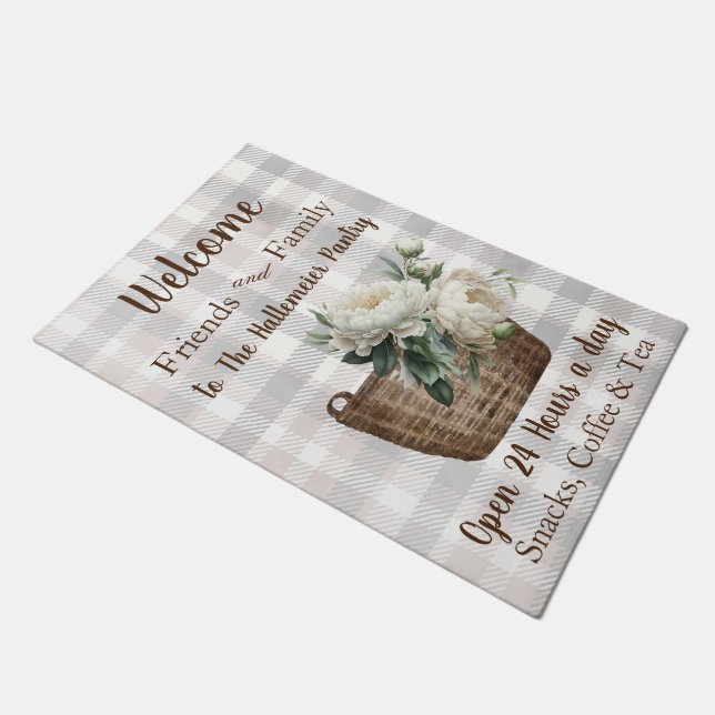 Farmhouse Country Spring Welcome Pantry Mat / Rug (Angled)