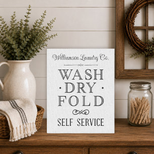 Farmhouse Distressed Self Serve Laundry Signature Canvas Print