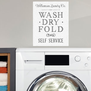 Farmhouse Distressed Self Serve Laundry Signature Canvas Print