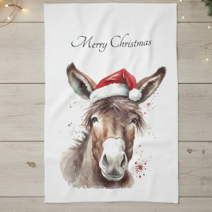 Farmhouse Donkey Christmas Kitchenware Kitchen Towel