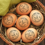 Farmhouse Eggs Family Farm Vintage Round Chicken   Rubber Stamp<br><div class="desc">Organic Eggs Family Farm Vintage Rustic Chicken for your farmhouse production,  hand drawn by me. Round shape</div>