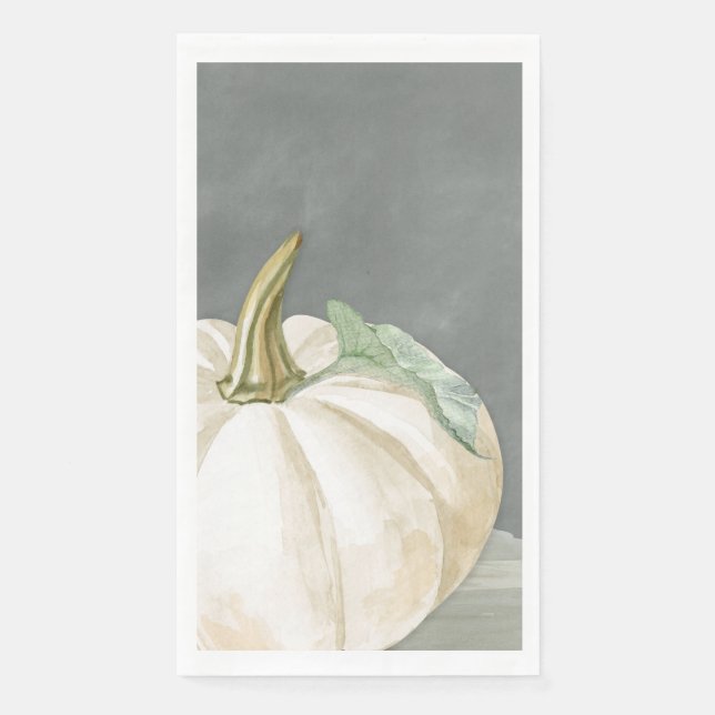Farmhouse fall white pumpkin napkin (Front)