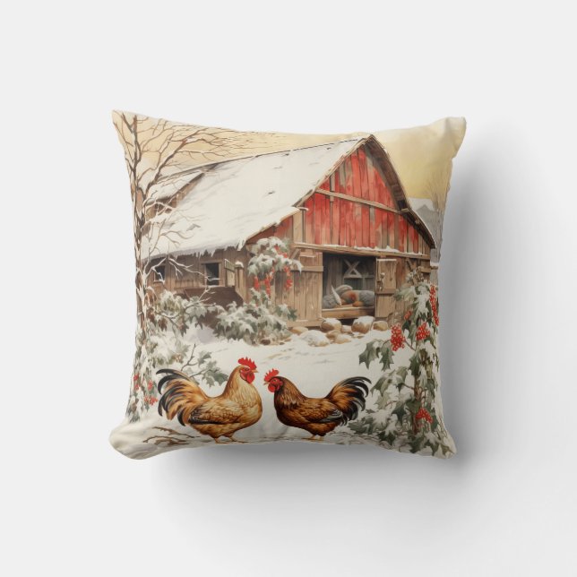 Farmhouse Farm Animals. Favourite Farm Animals Throw Pillow (Front)