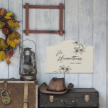 Farmhouse Floral Custom Established Year  Door Sign<br><div class="desc">This sign features a digitally hand illustrated floral design on a neutral beige background. Easily customize this sign using the personalization feature. Perfect for Wedding gifts,  couples first Christmas gifts,  or housewarmings.</div>