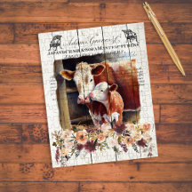 Farmhouse Floral Hereford Cows