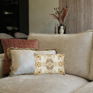 Farmhouse Floral Lumbar Accent Pillow