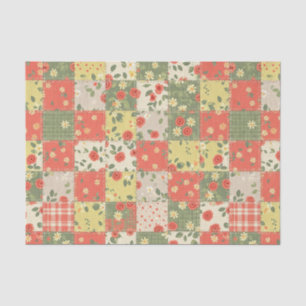 Farmhouse Floral Patchwork Pattern Tissue Paper
