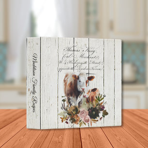 Farmhouse Floral Simmental Cows Binder