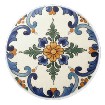 Farmhouse Folk Flower Mediterranean Blue Orange