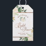 Farmhouse Fresh Rustic Country Bridal Shower Gift Tags<br><div class="desc">Farmhouse Fresh Rustic Country Floral Watercolor Lush Flower Design with greenery, Vines, Leaves, Foliage, and copper foil accents. Subtle soft colours of ivory, white, blush pink, and butter yellow. A cottage chic look perfect for a spring, summer, or fall wedding at your homestead, farm, or barn venue. A classic shabby...</div>