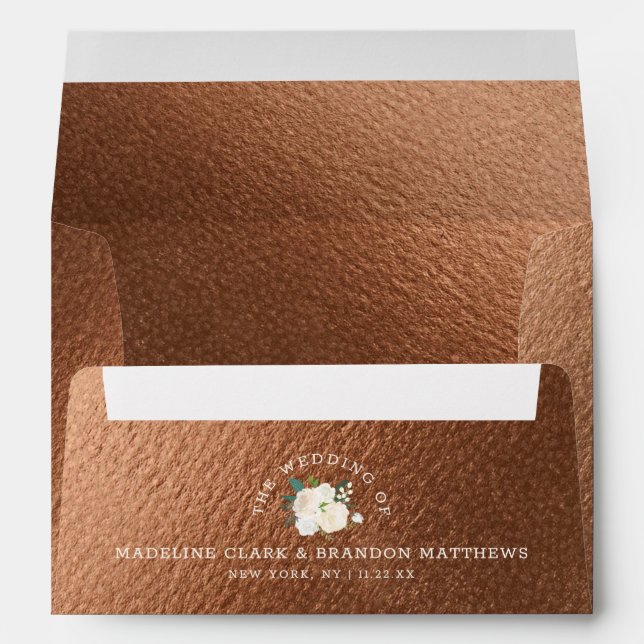 Farmhouse Fresh Rustic Country Floral Wedding Envelope (Back (Bottom))