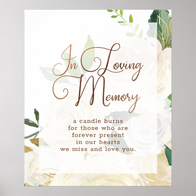 Farmhouse Fresh Rustic In Loving Memory Sign (Front)