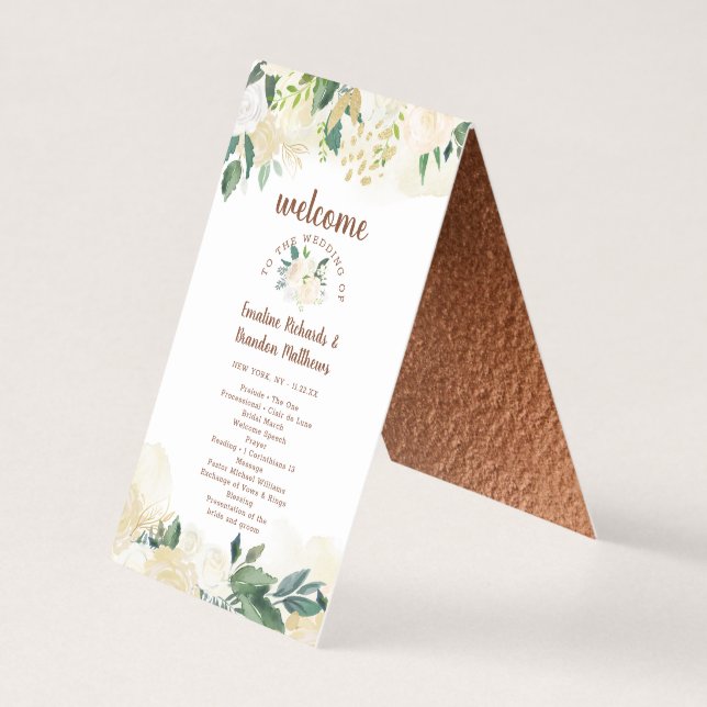 Farmhouse Frestic Rustic Country Ceremony Programm (Front)