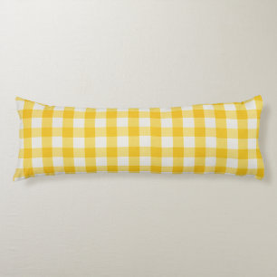 Farmhouse Gingham Golden Yellow nursery Body Pillow