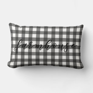 FARMHOUSE GINGHAM LUMBAR PILLOW