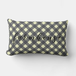 FARMHOUSE GINGHAM LUMBAR PILLOW