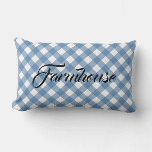 FARMHOUSE GINGHAM LUMBAR PILLOW