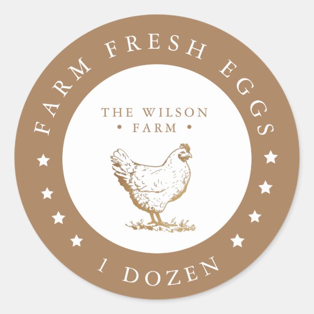 farmhouse gold stars Egg Carton Sticker (Front)