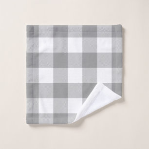 Farmhouse Grey Buffalo Check Plaid Rustic Wash Cloth