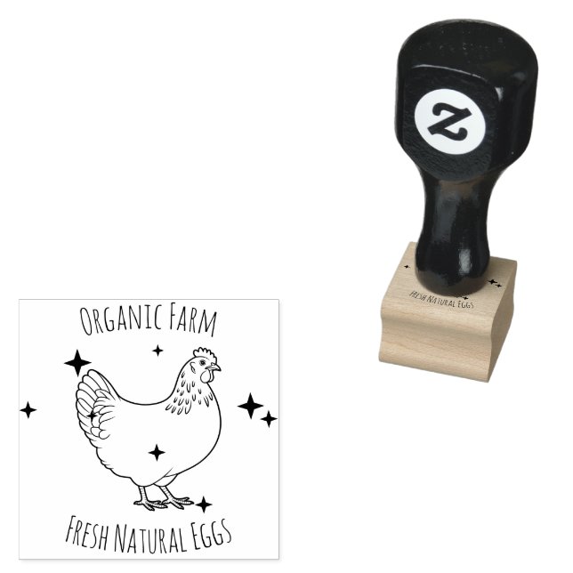 Farmhouse Hen | Egg Rubber Stamp (Stamped)