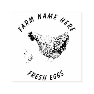 Farmhouse Hen   Eggs Family Self-inking Stamp