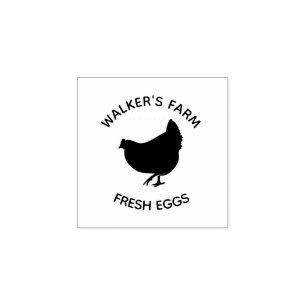 Farmhouse Hen Elegant Personalized Egg Stamp