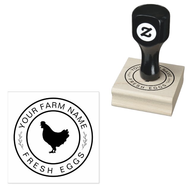 Farmhouse Hen | Farm Or Chicken Coop Personalised Rubber Stamp (Stamped)