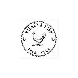 Farmhouse Hen   Personalised Egg  Rubber Stamp