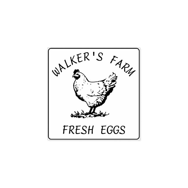 Farmhouse Hen | Personalised Egg  Rubber Stamp (Imprint)