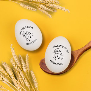 Farmhouse Hen Vintage Personalized Egg Stamp