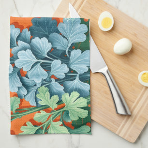 Farmhouse Herb Block Print Kitchen Towel