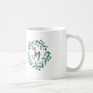 FARMHOUSE HOLIDAY WREATH HAND LETTERED COFFEE MUG