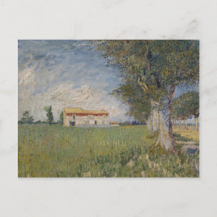 Farmhouse in a wheat field Postcard