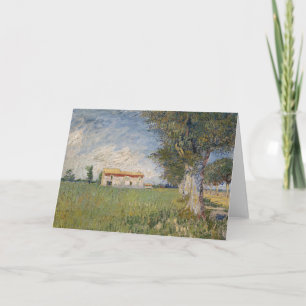 Farmhouse in a Wheat Field   Vincent van Gogh Card