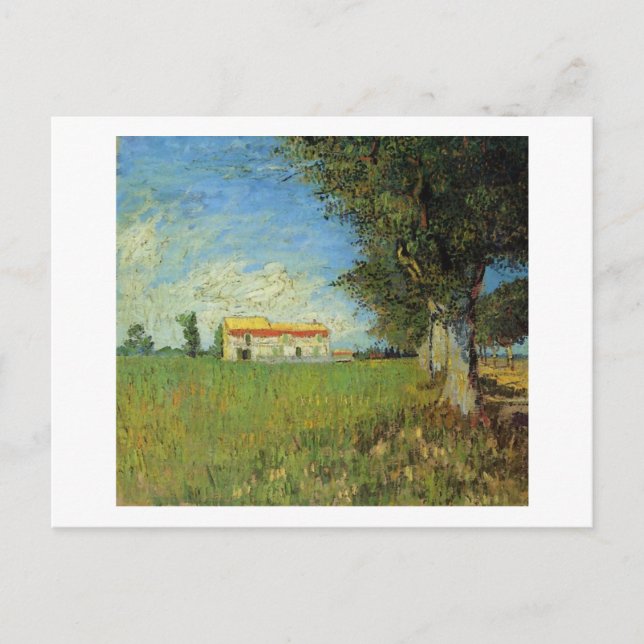 Farmhouse in a Wheat Field, Vincent van Gogh Postcard (Front)