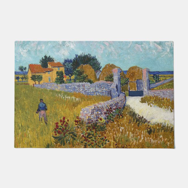 Farmhouse in Provence (1888) by Vincent Van Gogh Doormat (Front)