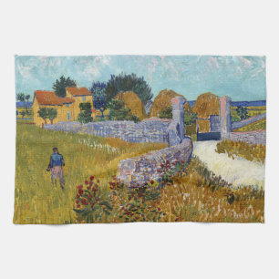 Farmhouse in Provence (1888) by Vincent Van Gogh Kitchen Towel