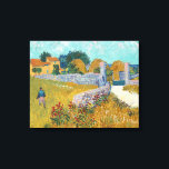 Farmhouse in Provence | Vincent van Gogh Canvas Print<br><div class="desc">Farmhouse in Provence (1888) by Dutch post-impressionist artist Vincent Van Gogh. Original artwork is an oil on canvas landscape painting in vibrant golden yellows and aqua blue shades.

Use the design tools to add custom text or personalize the image.</div>