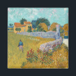 Farmhouse in Provence | Vincent van Gogh Magnet<br><div class="desc">Farmhouse in Provence (1888) by Dutch post-impressionist artist Vincent Van Gogh. Original artwork is an oil on canvas landscape painting in vibrant golden yellows and aqua blue shades.

Use the design tools to add custom text or personalize the image.</div>
