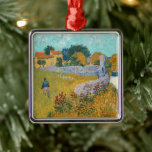 Farmhouse in Provence | Vincent van Gogh Metal Ornament<br><div class="desc">Farmhouse in Provence (1888) by Dutch post-impressionist artist Vincent Van Gogh. Original artwork is an oil on canvas landscape painting in vibrant golden yellows and aqua blue shades.

Use the design tools to add custom text or personalize the image.</div>