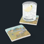 Farmhouse in Provence | Vincent van Gogh Stone Coaster<br><div class="desc">Farmhouse in Provence (1888) by Dutch post-impressionist artist Vincent Van Gogh. Original artwork is an oil on canvas landscape painting in vibrant golden yellows and aqua blue shades.

Use the design tools to add custom text or personalize the image.</div>