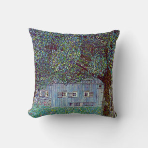 Farmhouse in Upper Austria by Gustav Klimt Throw Pillow