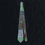 Farmhouse in Upper Austria by Gustav Klimt Tie<br><div class="desc">Now available! Double sided printed ties! Twice as nice! Farmhouse in Upper Austria (1912) by Gustav Klimt is a vintage Victorian Era symbolism fine art painting. A nature scene with trees and a field of flowers with a barn on a farm. The large wooden structure has windows. About the artist:...</div>