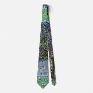 Farmhouse in Upper Austria by Gustav Klimt Tie