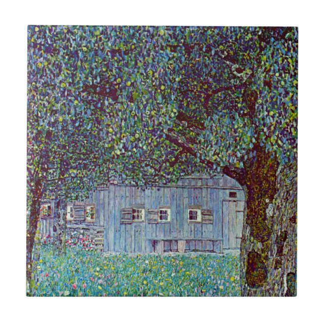 Farmhouse in Upper Austria by Gustav Klimt Tile (Front)