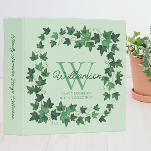 Farmhouse Ivy Monogram Recipe Binder