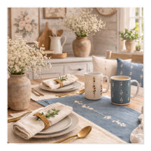 Farmhouse Kitchen Still Life Botanical Table